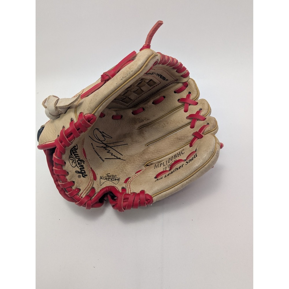 Rawlings Bryce Harper 10 Inch Youth Baseball Glove Tan Red MPL100BHC RH Throw - Picture 5 of 11
